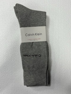 Calvin Klein Gray Socks 3 Pairs Cushion Sole One Size