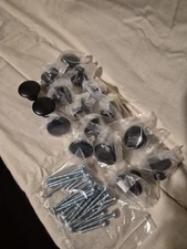 Round Cabinet/Drawer Pull Knobs Smooth Top 1.25" Diameter Black 16 Total Preown