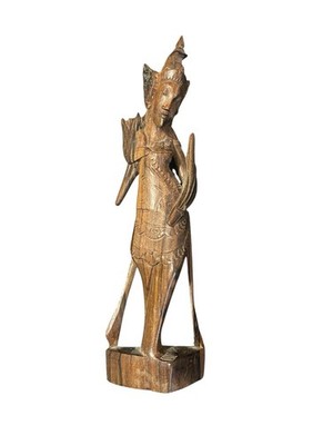 Vintage Bali crvd Ebony Teak wood Stunning Female Goddess