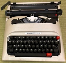 Olivetti Lettera 34 Typewriter Vintage Portable Italy w Case Untested thumbnail