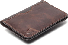 Leather Credit Card Holder Wallet, for Men  Women, Thin Bifold, RFID Blocking