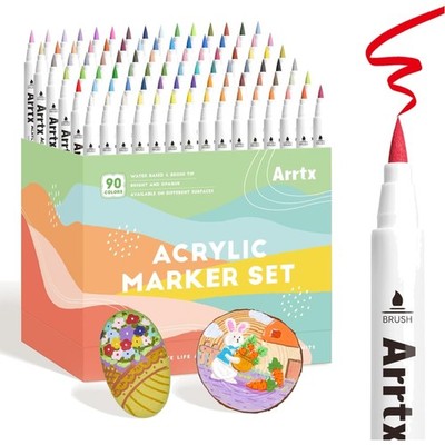 Künstler Acrylstifte Set - 90 Farben, Pinsel ,