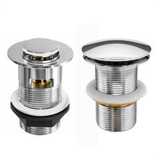 Chrome Basin Sink Waste Slotted/Unslotted Pop Up Sprung Plug Click Clack