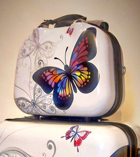 Beautycase (vanity) 12 litres polycarbonate imprimé papillons