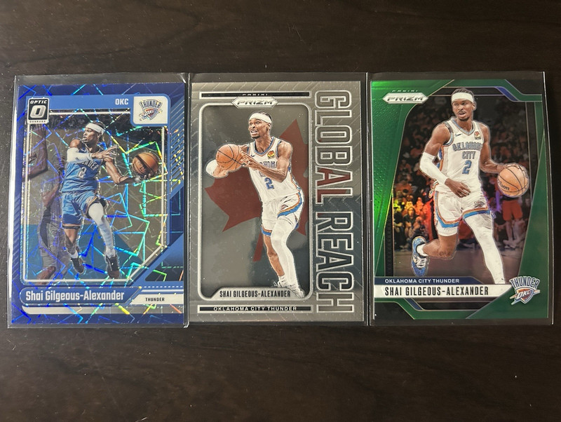 Panini NBA 2020-21 3-Card Lot Shai Gilgeous-Alexander Thunder Prizm Optic