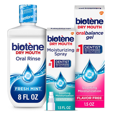 Biotene Dry Mouth Management Oral Rinse, Dry Mouth Spray and Moisturizing Gel -