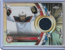 2026 TOPPS OLYMPIC CHROME ~ ALEX CARPENTER RELIC PATCH CARD ~ USA HOCKEY GOLD