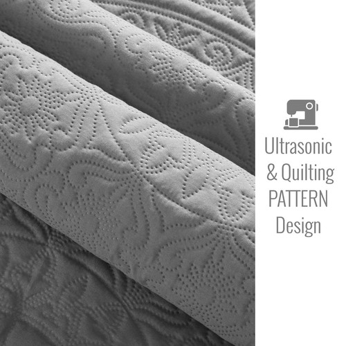 Floral Bedspreads Queen Size 3 Piece Quilted Bedspread Quilt Set Comforter Set - Picture 28 of 166