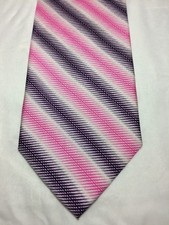 BIJOUX TERNER MENS TIE PINK AND PURPLE STRIPE 3.75 X 59