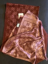 Scarf GG Gucci Red Two Sides 190cm X 64cm New