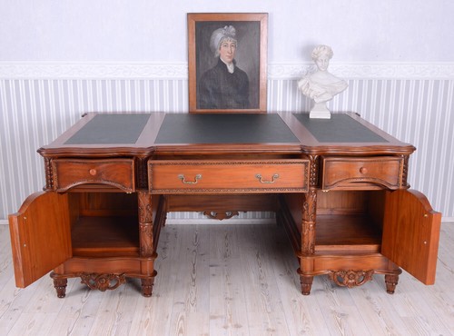 Chefschreibtisch Mahagoni XXL Schreibtisch Büromöbel Antik Präsident 190x120cm - Bild 6 von 9