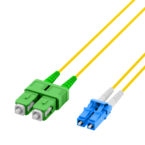 ProfiPatch LWL Glasfaserkabel Duplex LC-SC/APC Singlemode 9/125µ OS2 15m - Afbeelding 2 van 2