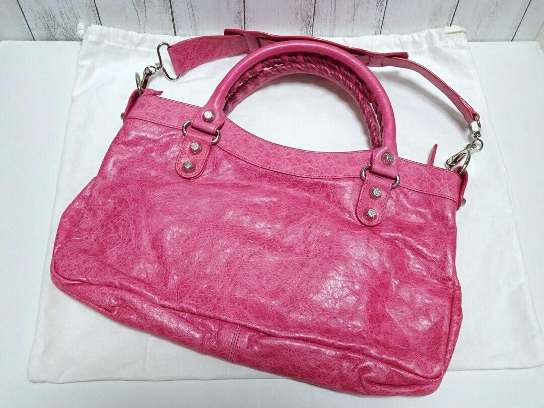 バッグ Balenciaga Giant First Shoulder Bag Pink BALENCIAGA Giant First 2way Handbag Shoulder bag Leather