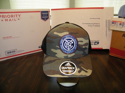 NEW YORK CITY FC ADIDAS SNAPBACK CAMO TRUCKER CAP HAT OFFICIAL MLS NWT