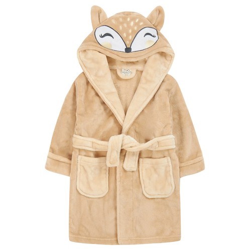 Girls Warm Plush Fleece Dressing Gown Robe - Novelty Panda or Fox Hood - 2-13yrs - Picture 3 of 9
