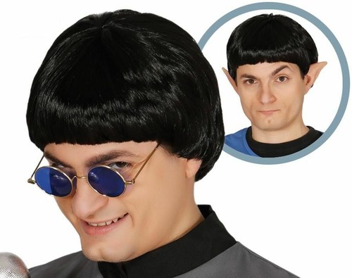 Spock Star Trek Beatles wig carnival adult Oasis Boy band Fancy Dress Bowl Cut - Picture 1 of 1