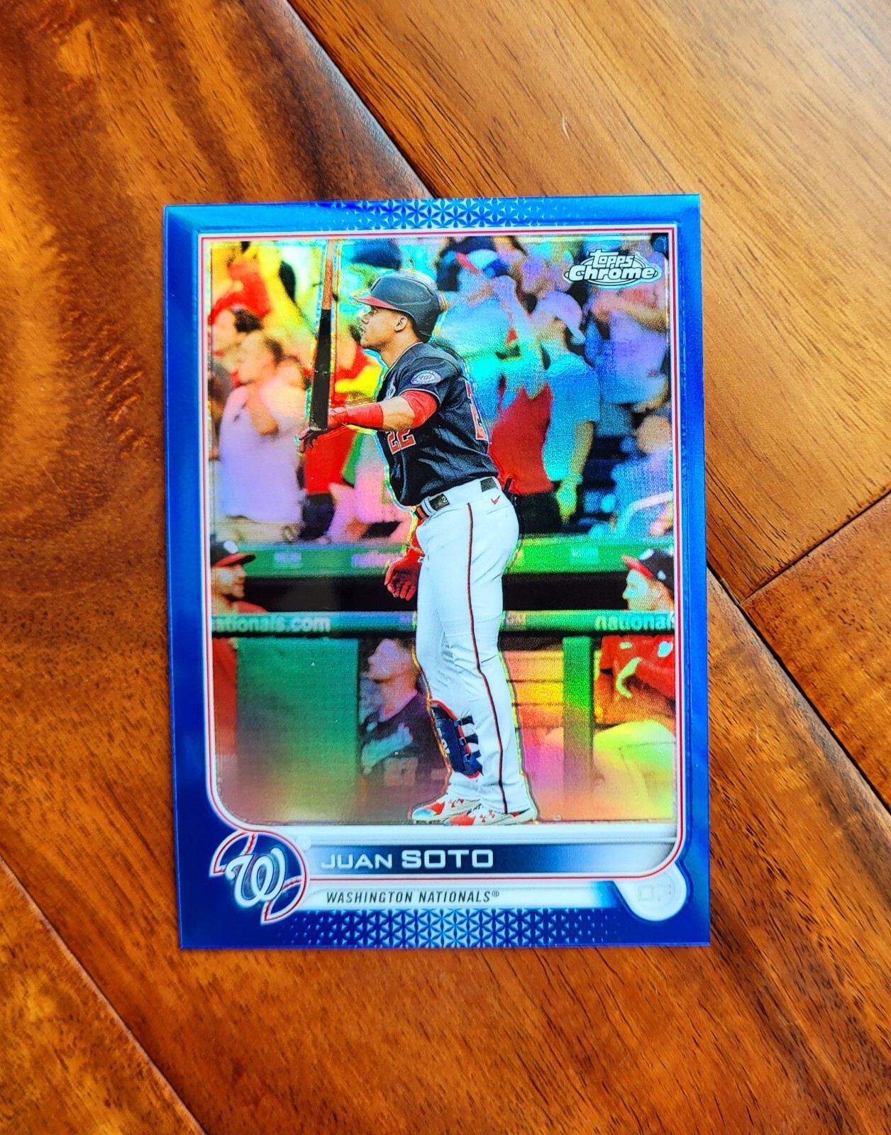 Juan Soto 2022 Topps Chrome /150 Blue Refractor Nationals #129
