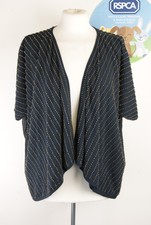 New Linea Weekend Eastern Weave Navy Blue Beaded Kim Jacket Size M