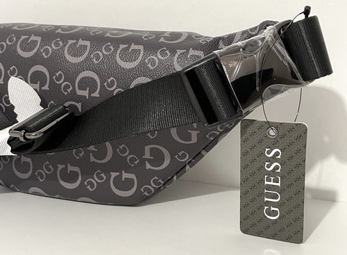 GUESS Ezra LOGO BELT BUM BAG & CROSSBODY SHOULDER BAG Grey Black BNWT AUTHENTIC - Picture 10 of 11