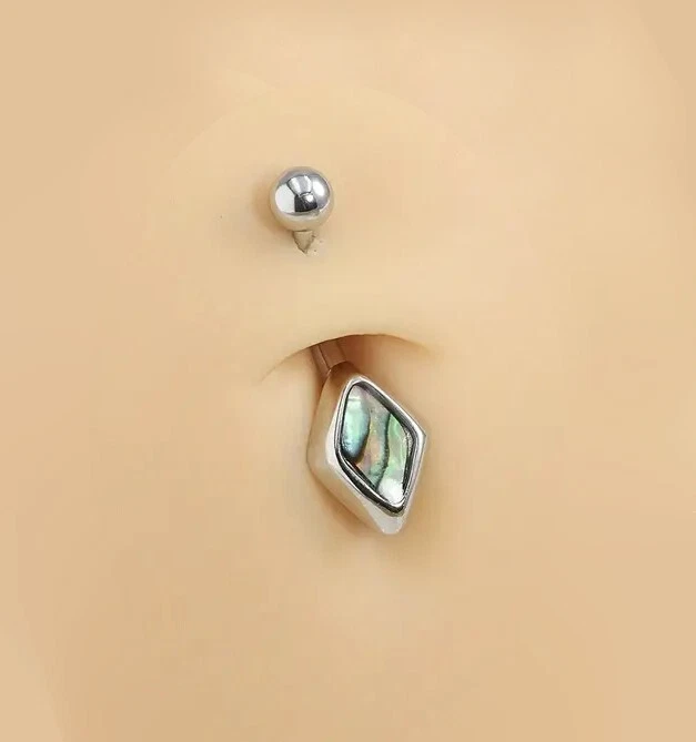 316L EDELSTAHL *** Abalone Perlmutt Piercing Bauchnabelpiercing - Bild 2 von 4