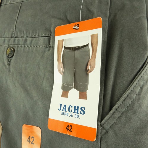 Jachs Men's Sateen Casual Flat Front Shorts, size 42, Grey - Picture 2 of 3