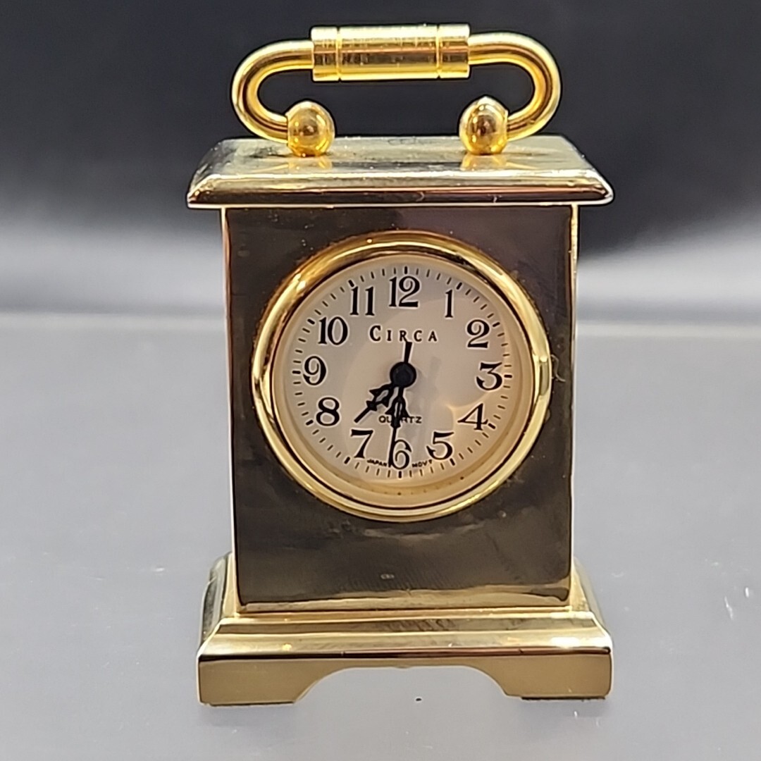 Miniature BRASS CARRIAGE CLOCK by CIRCA- Working Japan Movement