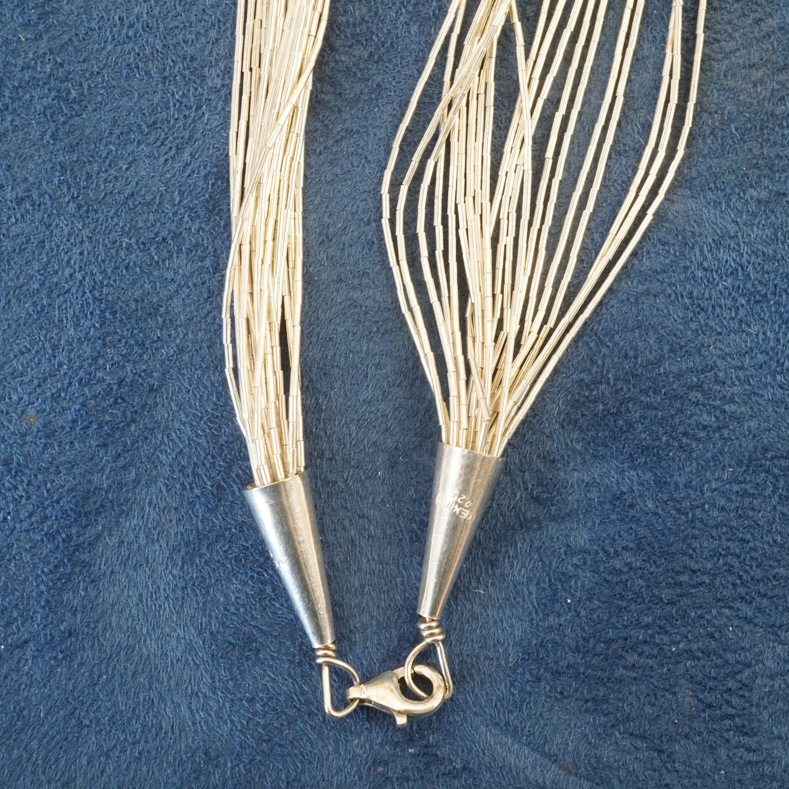 Delicate Sterling Silver Beaded Thread Necklace -… - image 6