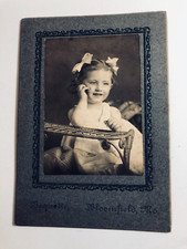 Cute Litle Girl, Bows in Hair, Pretty Dress, c1910, Cabinet Photo CP201