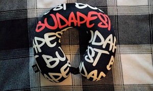 Travel Neck Pillow- Robin Ruth - Budapest - Black , White & Red