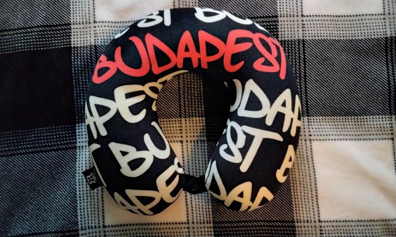 Travel Neck Pillow- Robin Ruth - Budapest - Black , White & Red