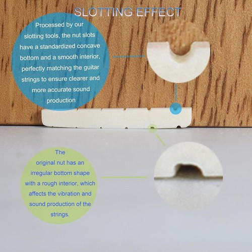 Guitar Nut Slotting File Set - iLuiz Pro-Grade 6pc Acoustic, Diamond-Coated Stai - Picture 2 of 6