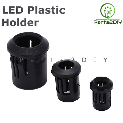 5-100 Stck. 3 mm 5 mm 8 mm 10 mm LED schwarz Kunststoff Halter Einfassung Halterung UK