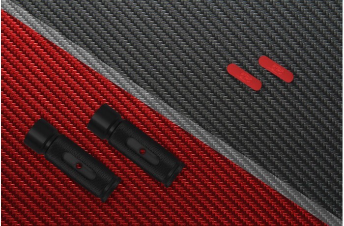 Repose-pieds avant alu CNC 77mm noir rouge pour HONDA Crossrunner - 2