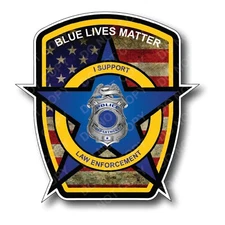 3x Thin Blue Line American Flag Police Sticker Decal for Cars Trucks Window Cops