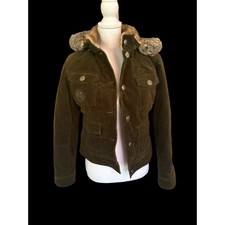 Esprit Corduroy Sherpa Lined Bomber Jacket Size Medium