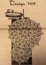 7419 Vintage Design PINEAPPLE Doily Pattern to Crochet Reproduction 