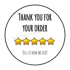 30 THANK YOU FOR YOUR ORDER ENVELOPE SEALS LABELS STICKERS 1.5" ROUND