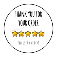 30 THANK YOU FOR YOUR ORDER ENVELOPE SEALS LABELS STICKERS 1.5" ROUND