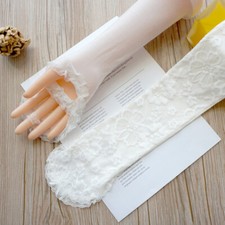 60cm Floral Lace Gloves Summer Long gloves Sunscreen Arm Sleeves Thin Sun UV