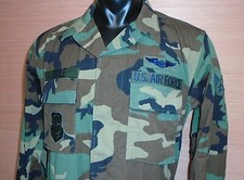 USGI USAF Senior Airman Woodland BDU Camo Combat Coat Jacket Size Medium Regular