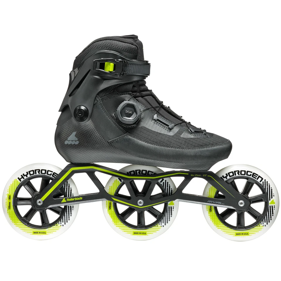 Rollerblade REVV BOA 125 3WD Inline-Skates Speed Inliner Schwarz Unisex NEU