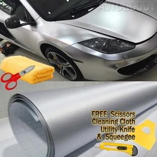48" x 60" Silver Brushed Aluminum Vinyl Film Wrap Sticker Decal Air Bubble Free