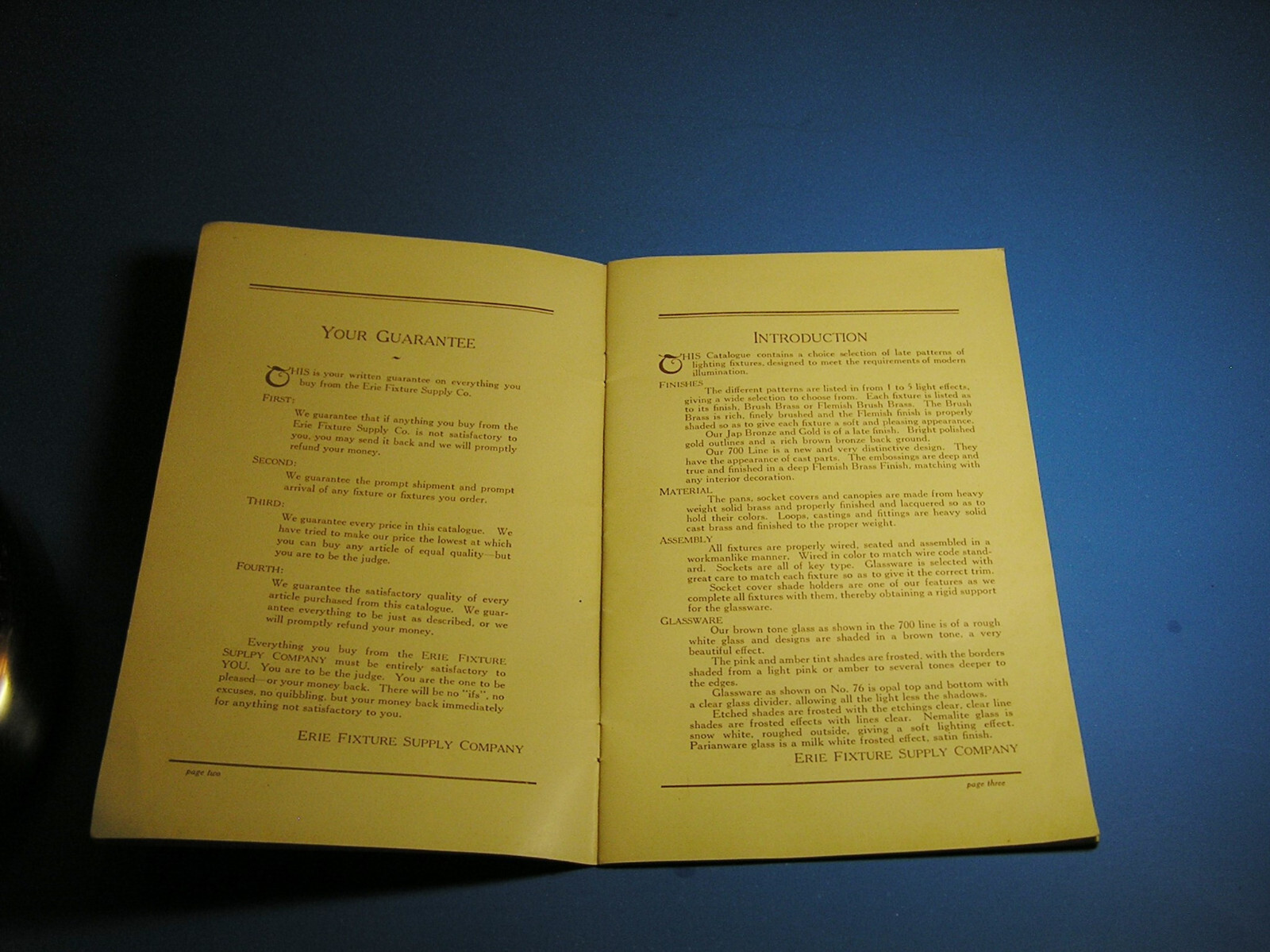Erie, Pa 1920 Erie Fixture Supply Co. Electric Lighting Fixtures eBay