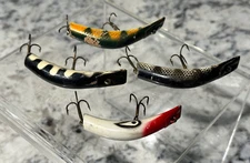 KAUTZKY Lazy Ike Vintage Fishing Lures Lot of 4 Rough Shape USA Crankbait