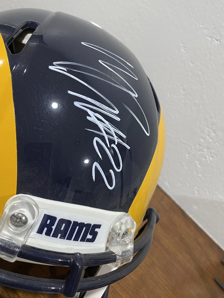 Casco de tamaño completo firmado autografiado por Marcus Peters #22 LA Rams certificado de autenticidad Foto 3 de 4