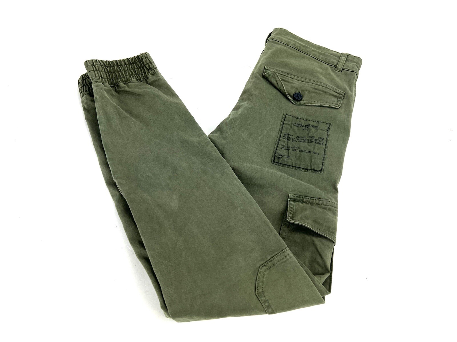 Zadig Voltaire Cargo Pants Olive Green US 14 S Gem