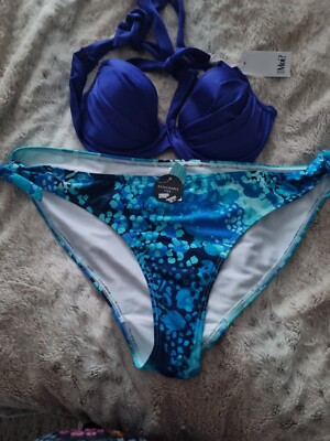 WOMENS  NEW MATALAN &  pour moi   BIKINI SET  34 C  TOP  &  BOTTOMS 18  new