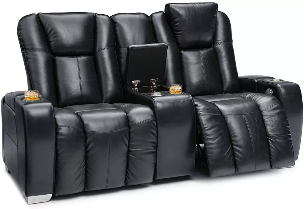 Barcalounger Griffith Black Home Theater Seating Loveseat With