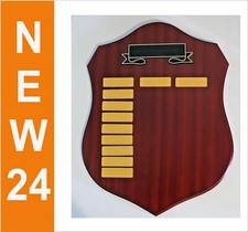 Perpetual  Plaque Shield Rosewood Timber 410x310mm (inc 27 plates) Engraved FREE