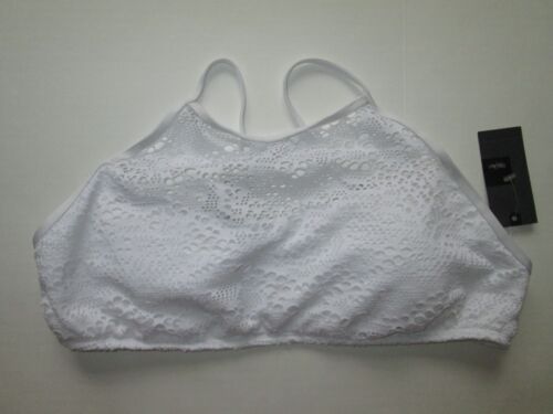 NWT Mossimo Swimsuit Swim Bikini Top White Lace Eye holes sz L New